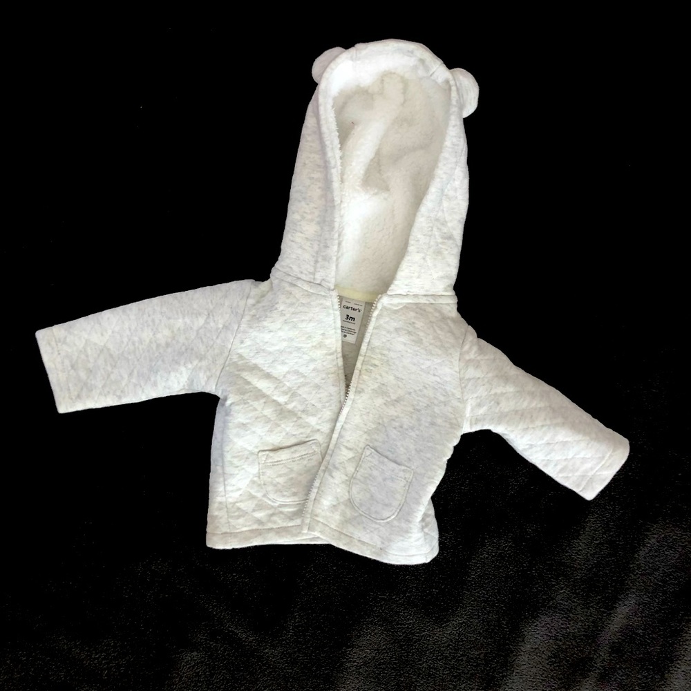 Carter's Sherpa hood Lined Animal Ear zip hoodie